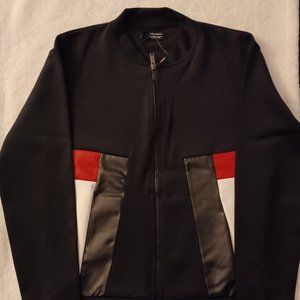 Zara Man Chinese New Year Special Collection Colorblock Bomber Jacket, S,  Black
